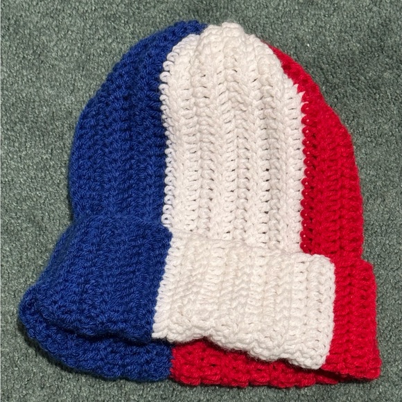Red, White, and Blue Knit Beanie - Picture 1 of 2